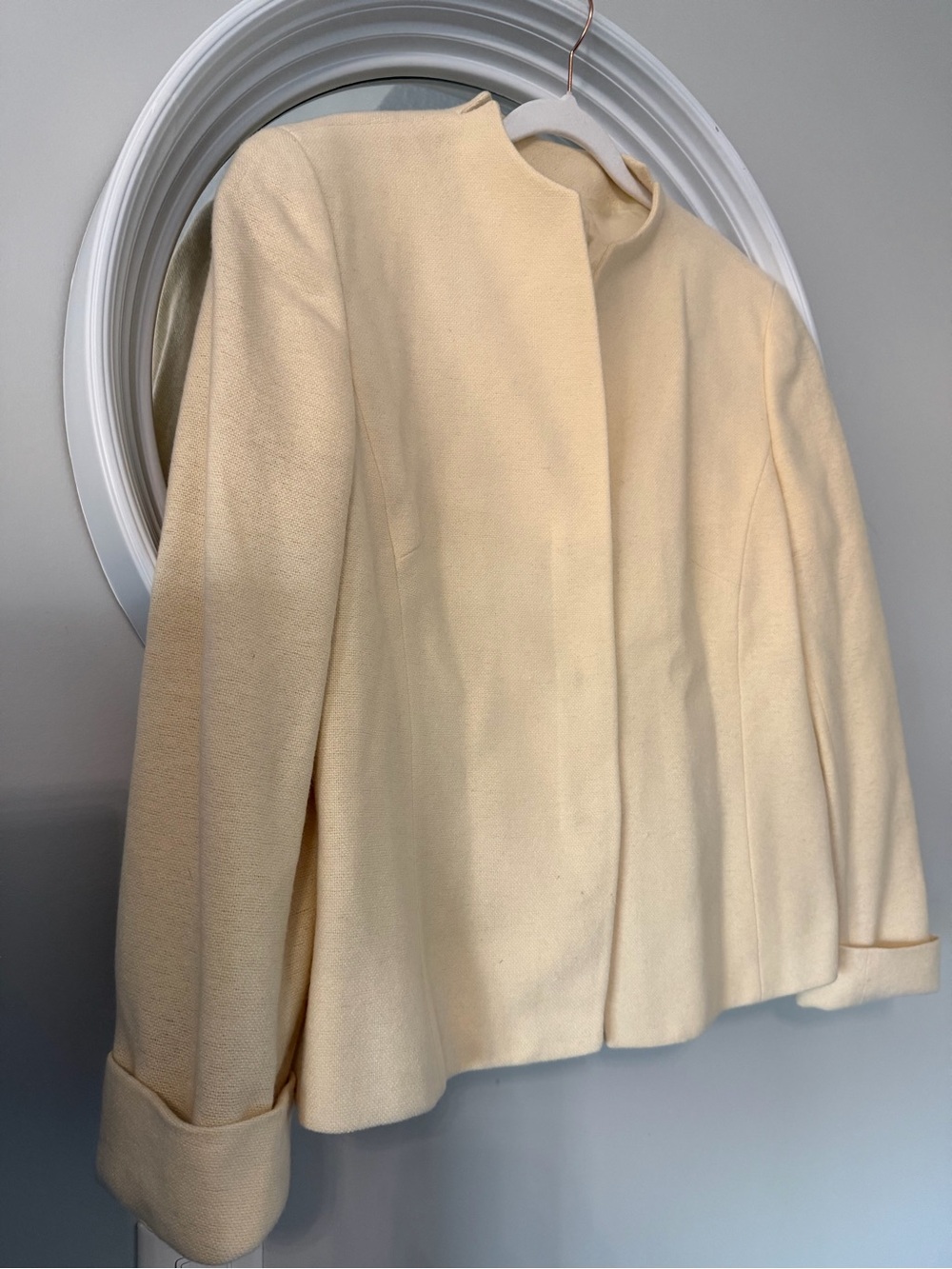VINTAGE GBR Gibierre Donna Milan Cream Tailored Blazer Jacket - Made in Italy - Picture 2 of 9